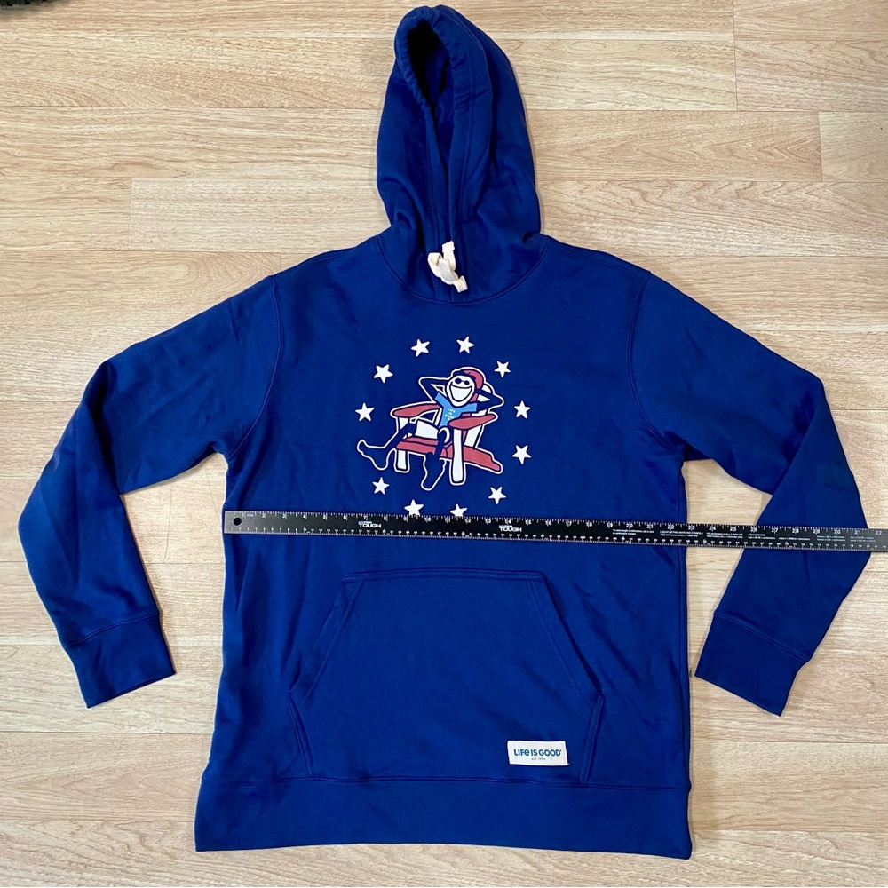 Life Is Good Hoodie Men’s L Jake Adirondack Stars Pullover Sweatshirt USA Relax - Picture 5 of 10